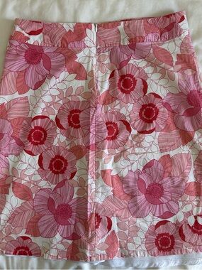 Pink & Red Floral a-line  Cotton Skirt